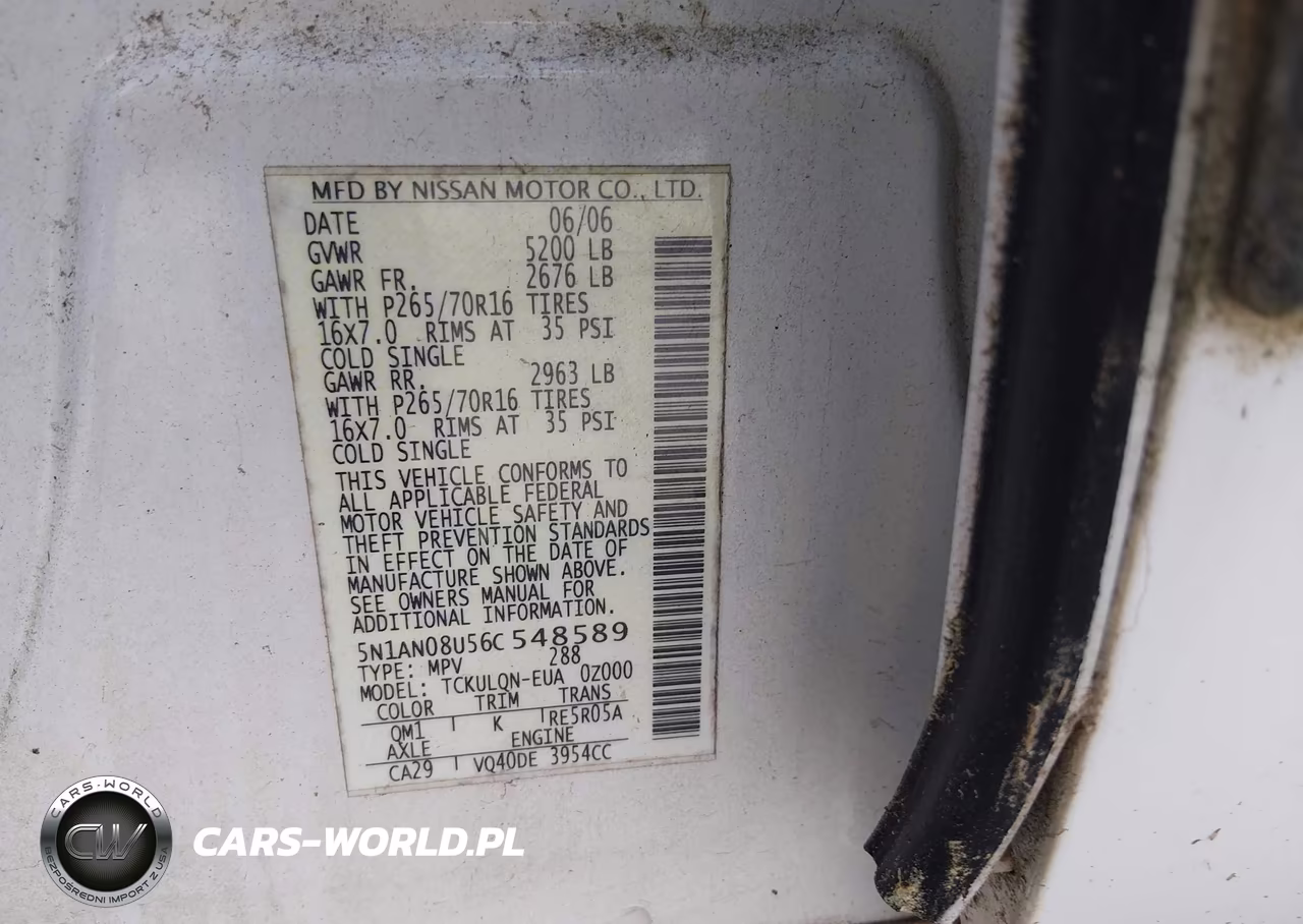 2006 Nissan Xterra X VIN:5N1AN08U56C548589 - 9