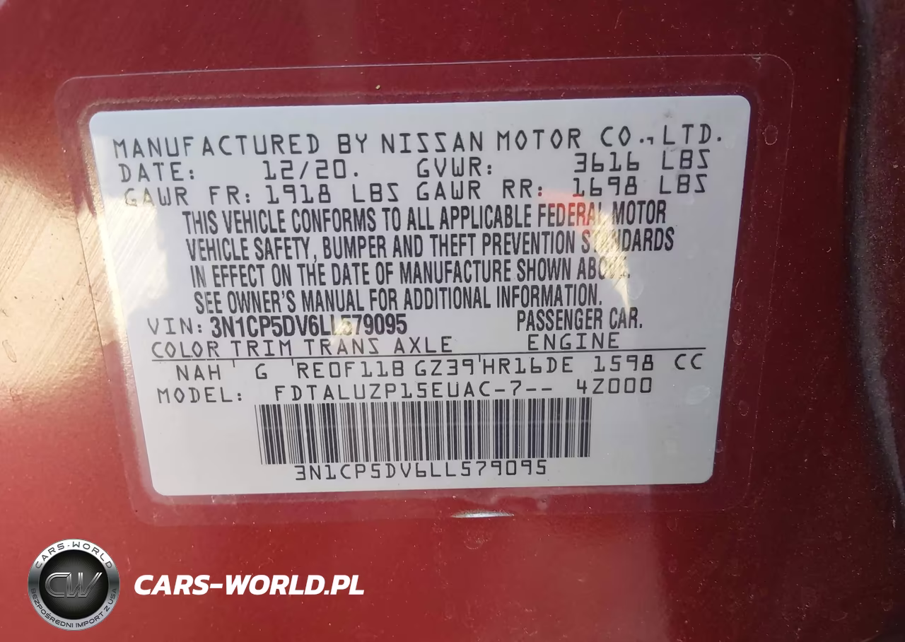 2020 Nissan Kicks Sr Xtronic Cvt VIN:3N1CP5DV6LL579095 - 9