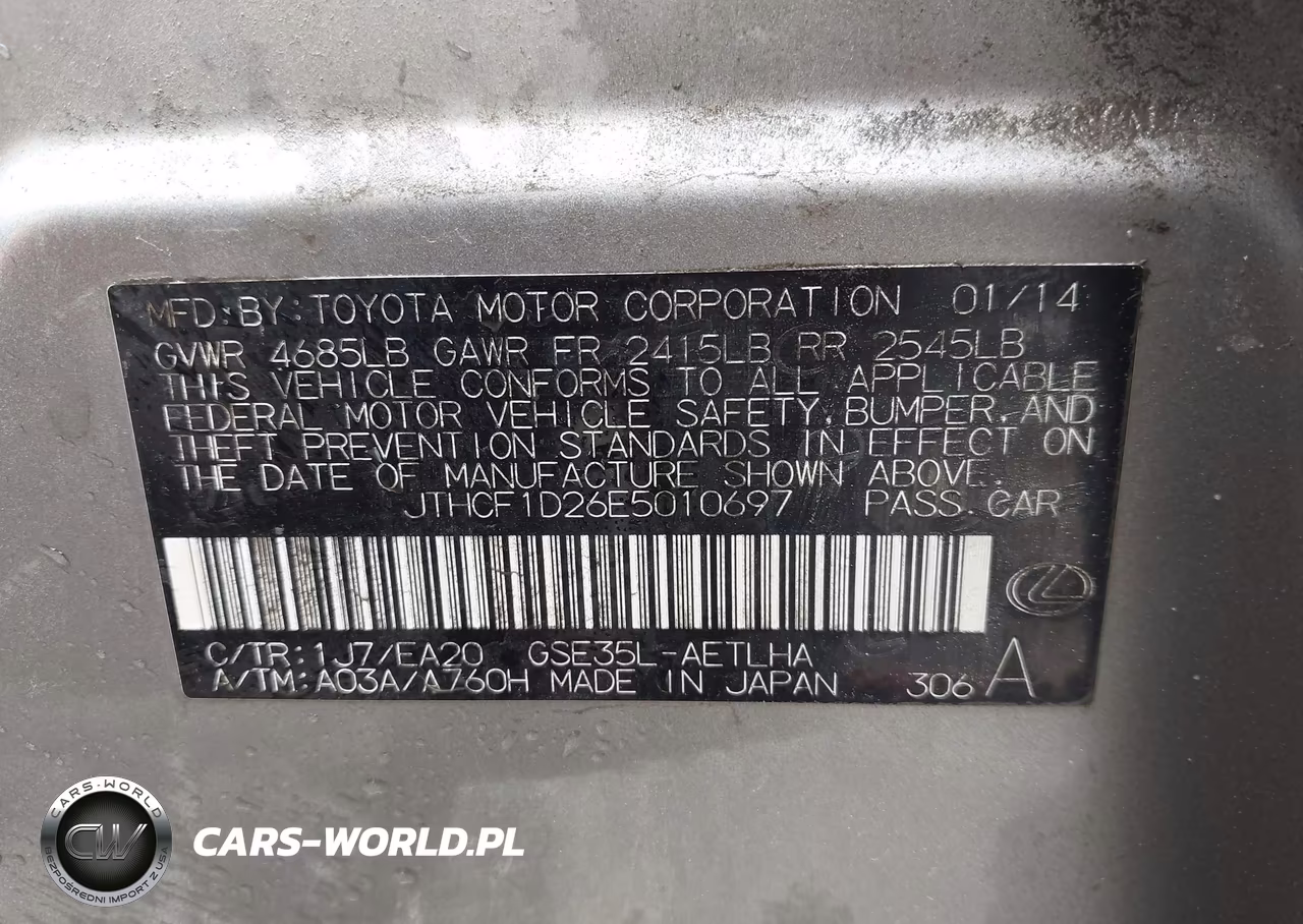 2014 Lexus Is 250 VIN:JTHCF1D26E5010697 - 9