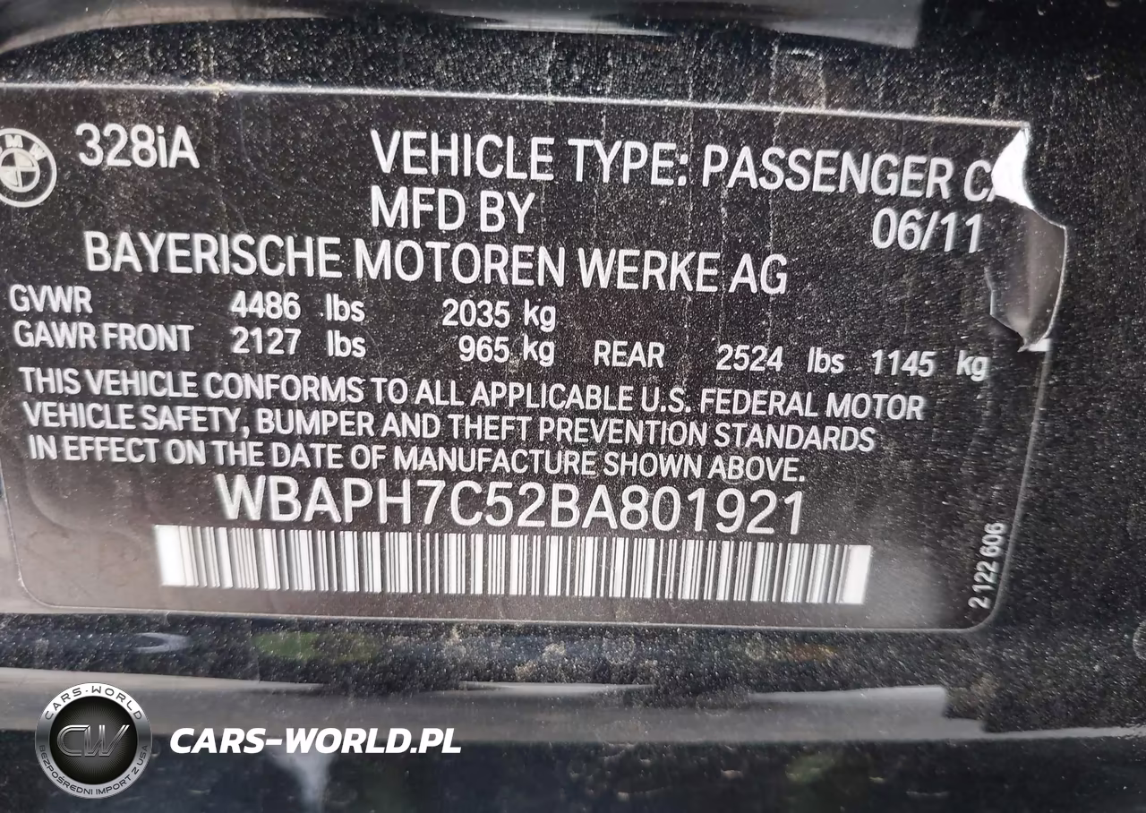 2011 BMW 328I VIN:WBAPH7C52BA801921 - 9