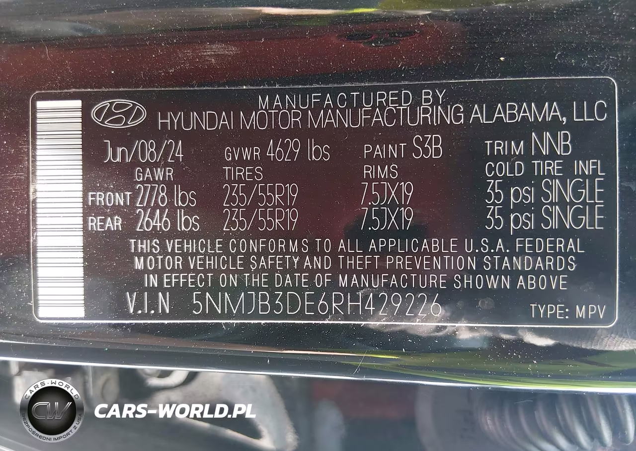 2024 Hyundai Tucson Sel VIN:5NMJB3DE6RH429226 - 9
