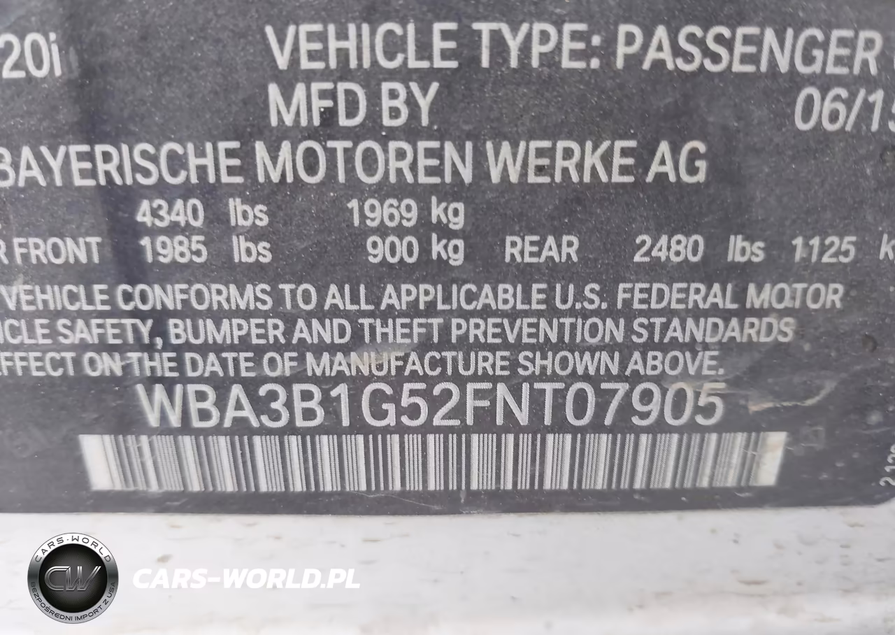 2015 BMW 320I VIN:WBA3B1G52FNT07905 - 9