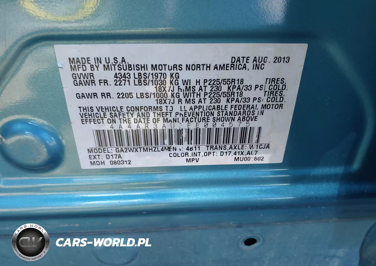 2014 Mitsubishi Outlander Sport Es VIN:4A4AR3AU3EE004575 - 9