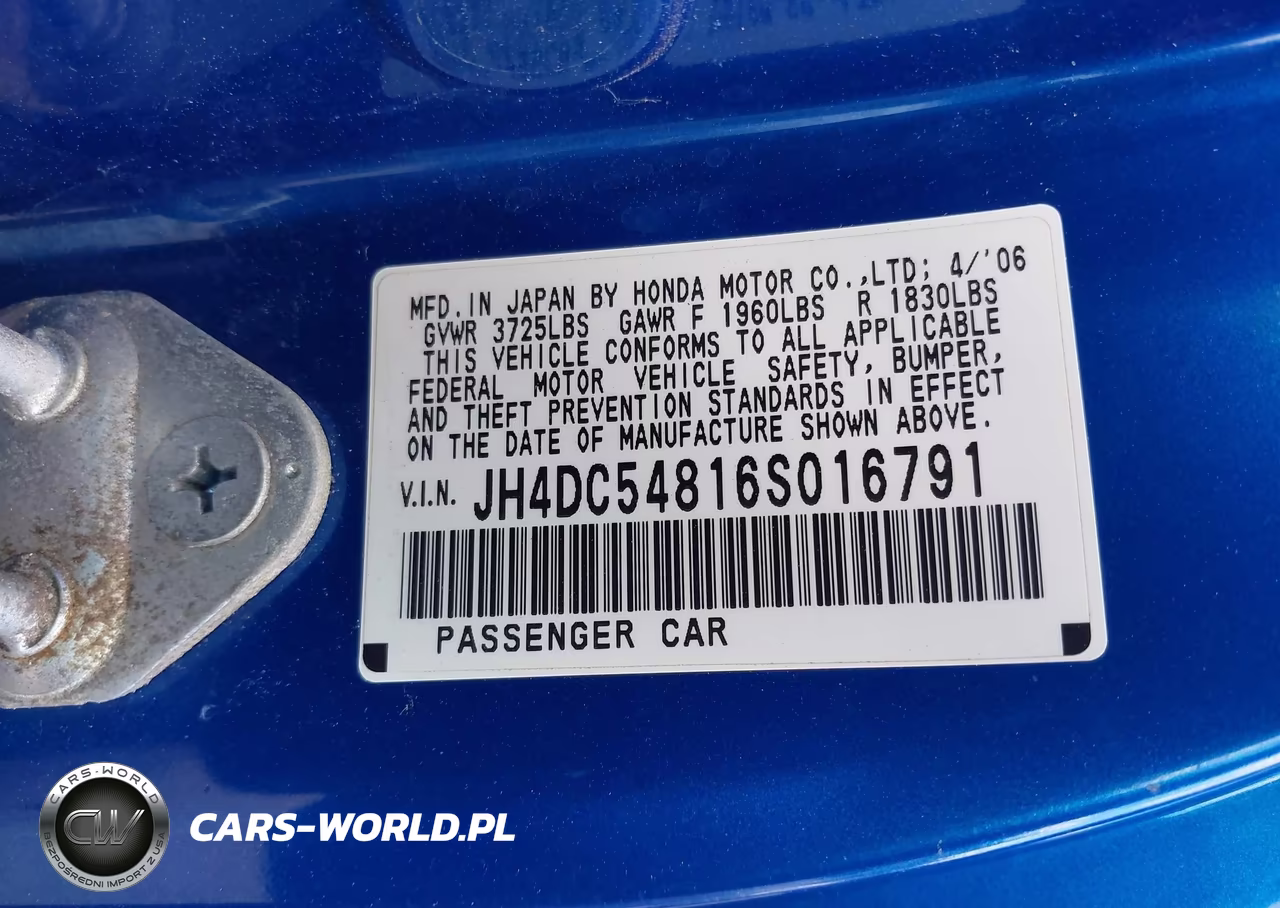 2006 Acura Rsx VIN:JH4DC54816S016791 - 9