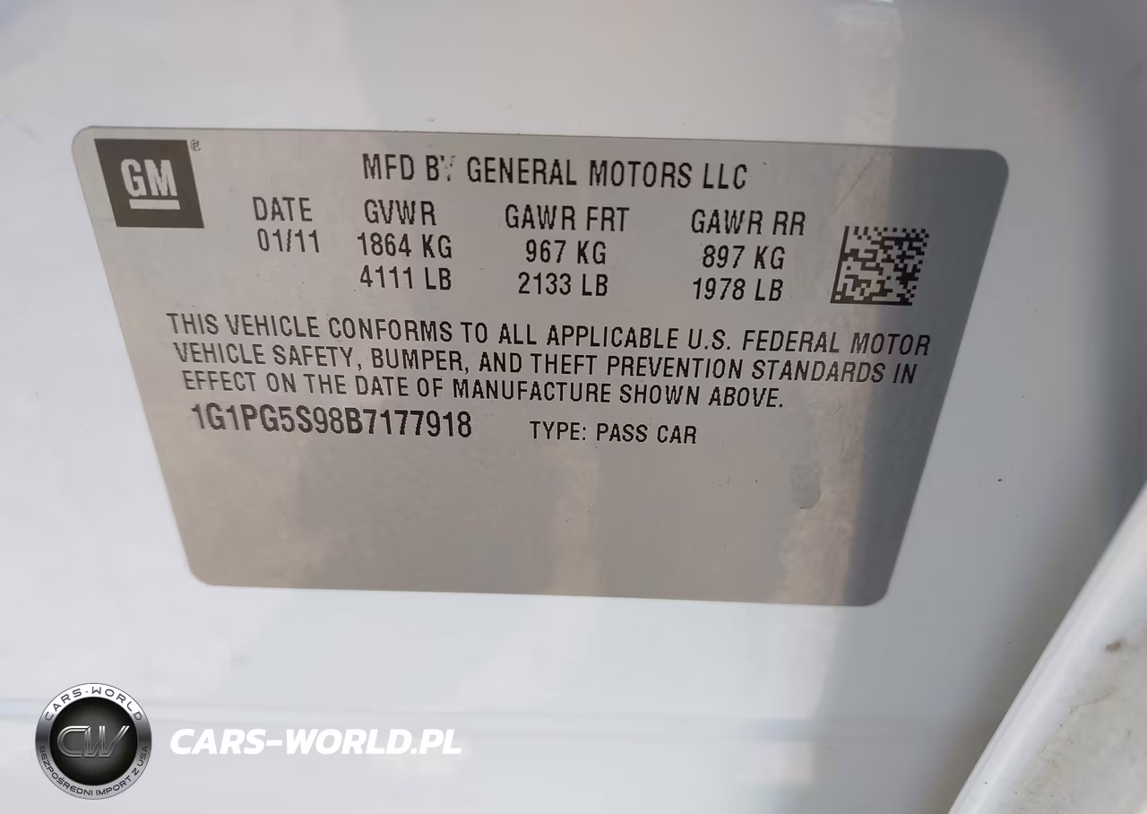 2011 Chevrolet Cruze 2Lt VIN:1G1PG5S98B7177918 - 9