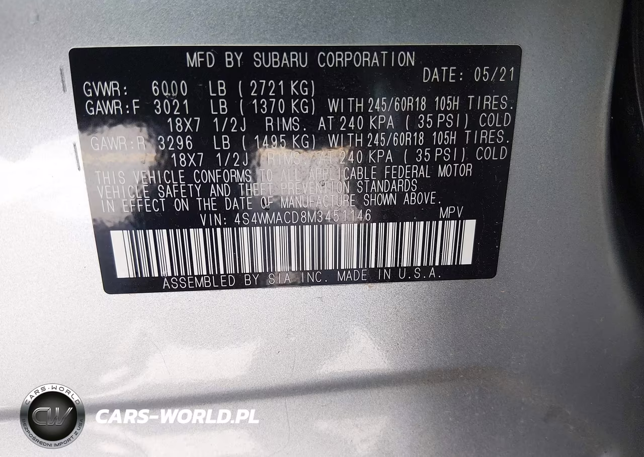 2021 Subaru Ascent Premium VIN:4S4WMACD8M3451146 - 9