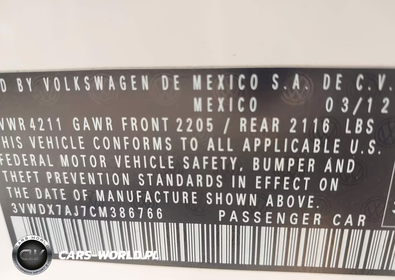 2012 Volkswagen Jetta 2.5L Se VIN:3VWDX7AJ7CM386766 - 9