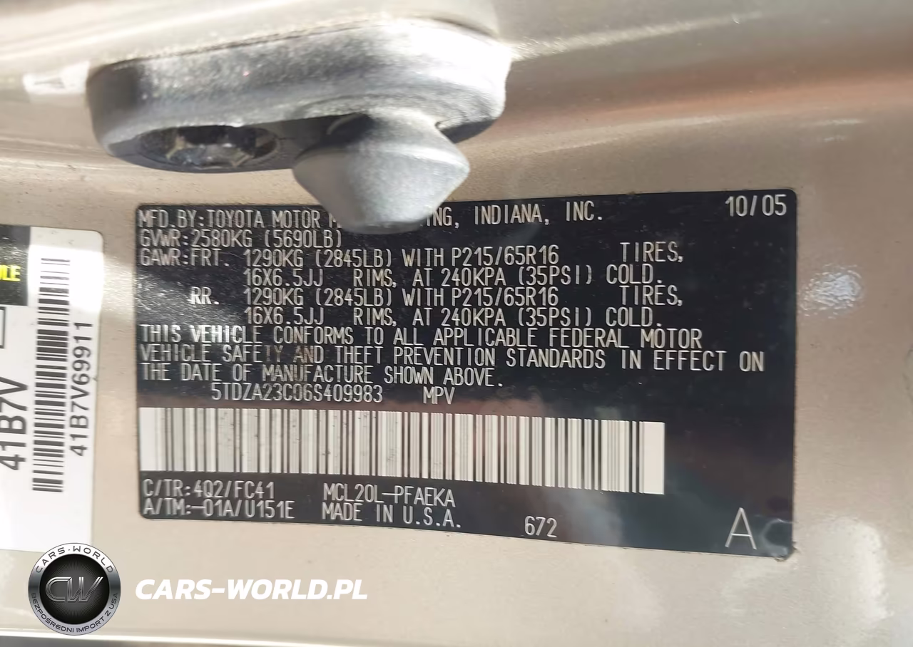 2006 Toyota Sienna Le VIN:5TDZA23C06S409983 - 9