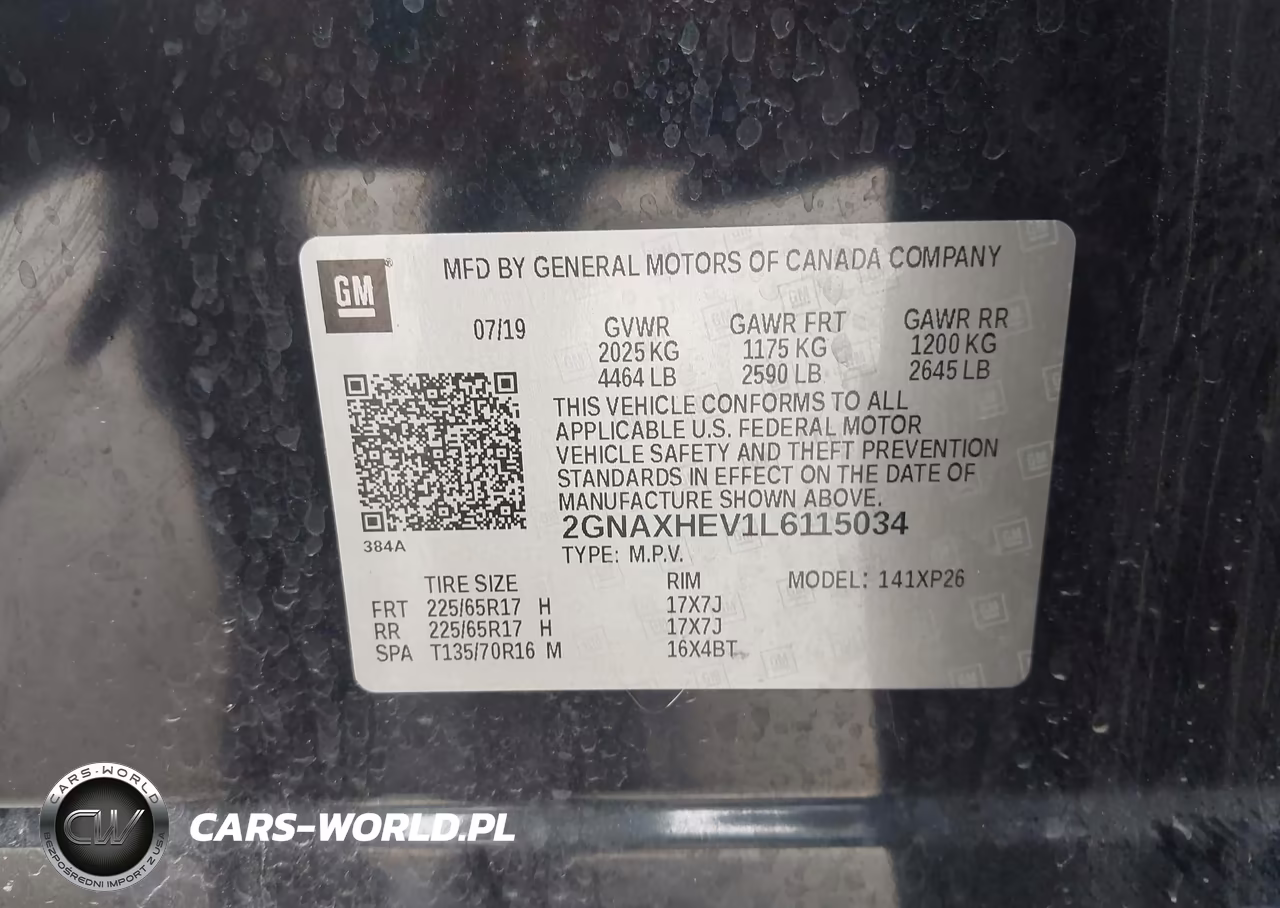 2020 Chevrolet Equinox Fwd Ls VIN:2GNAXHEV1L6115034 - 9