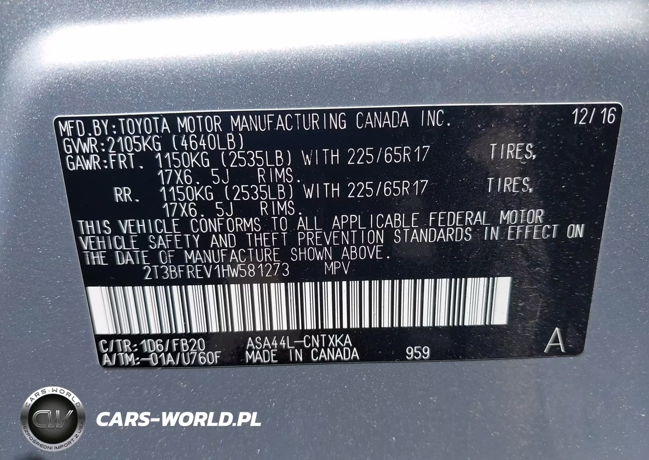 2017 Toyota Rav4 Le VIN:2T3BFREV1HW581273 - 9