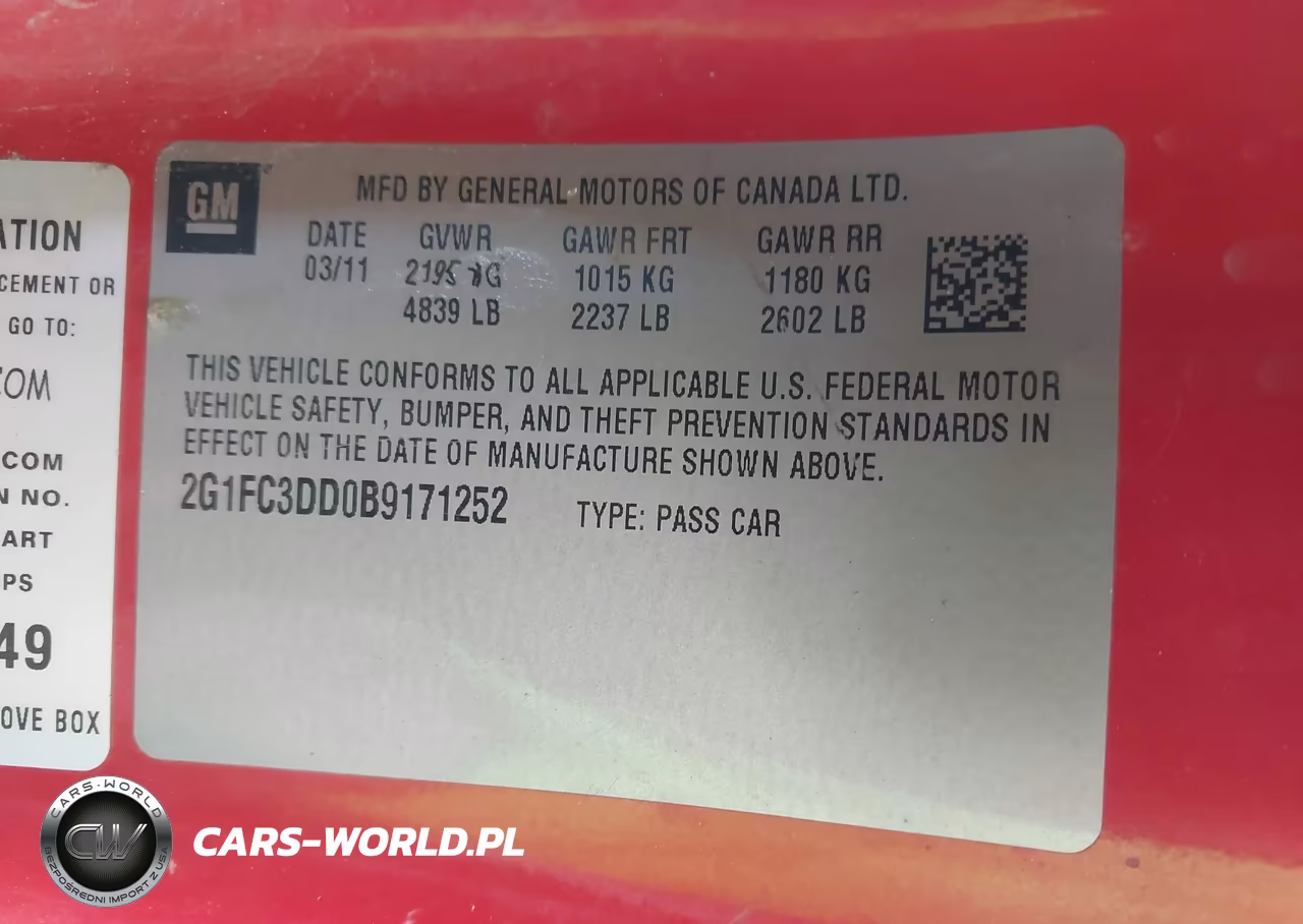 2011 Chevrolet Camaro 2Lt VIN:2G1FC3DD0B9171252 - 9