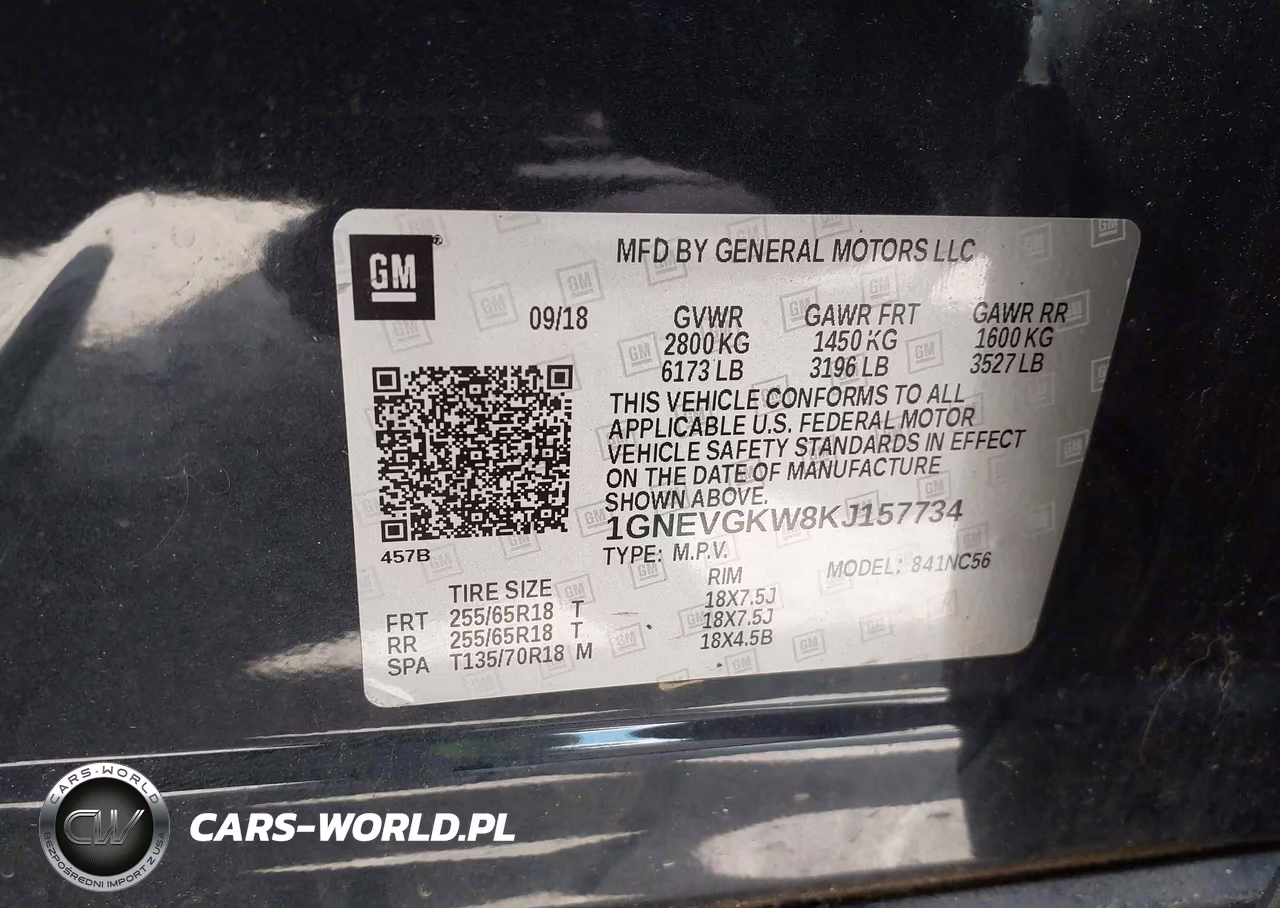 2019 Chevrolet Traverse 1Lt VIN:1GNEVGKW8KJ157734 - 9