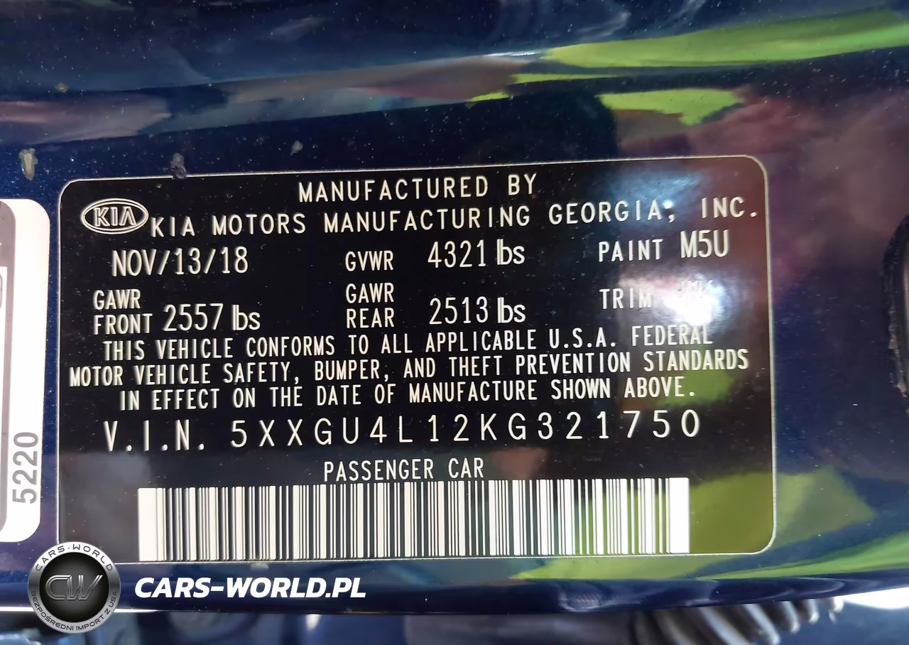 2019 Kia Optima Ex VIN:5XXGU4L12KG321750 - 9