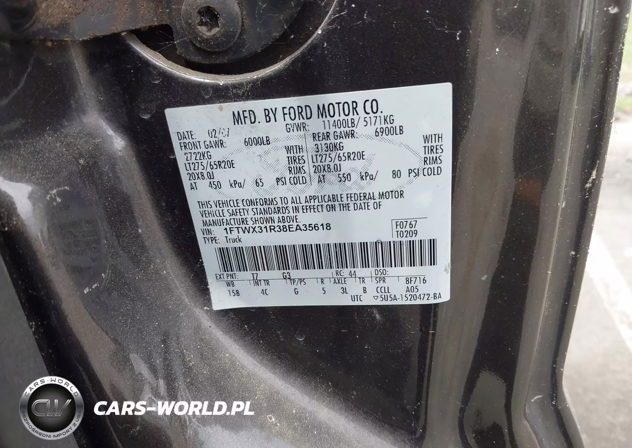 2008 Ford Super Duty F-350 Srw Lariat VIN:1FTWX31R38EA35618 - 8