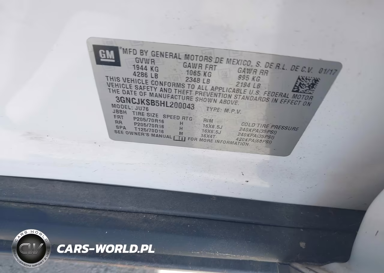 2017 Chevrolet Trax Ls VIN:3GNCJKSB5HL200043 - 9