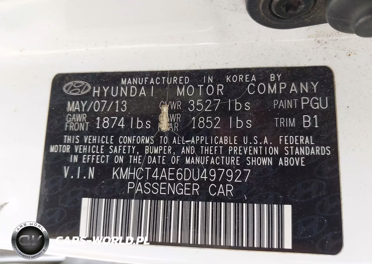 2013 Hyundai Accent Gls VIN:KMHCT4AE6DU497927 - 9