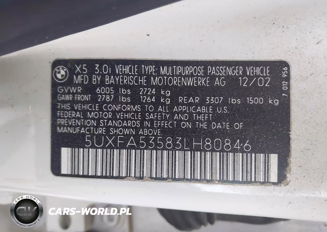 2003 BMW X5 3.0I VIN:5UXFA53583LH80846 - 9