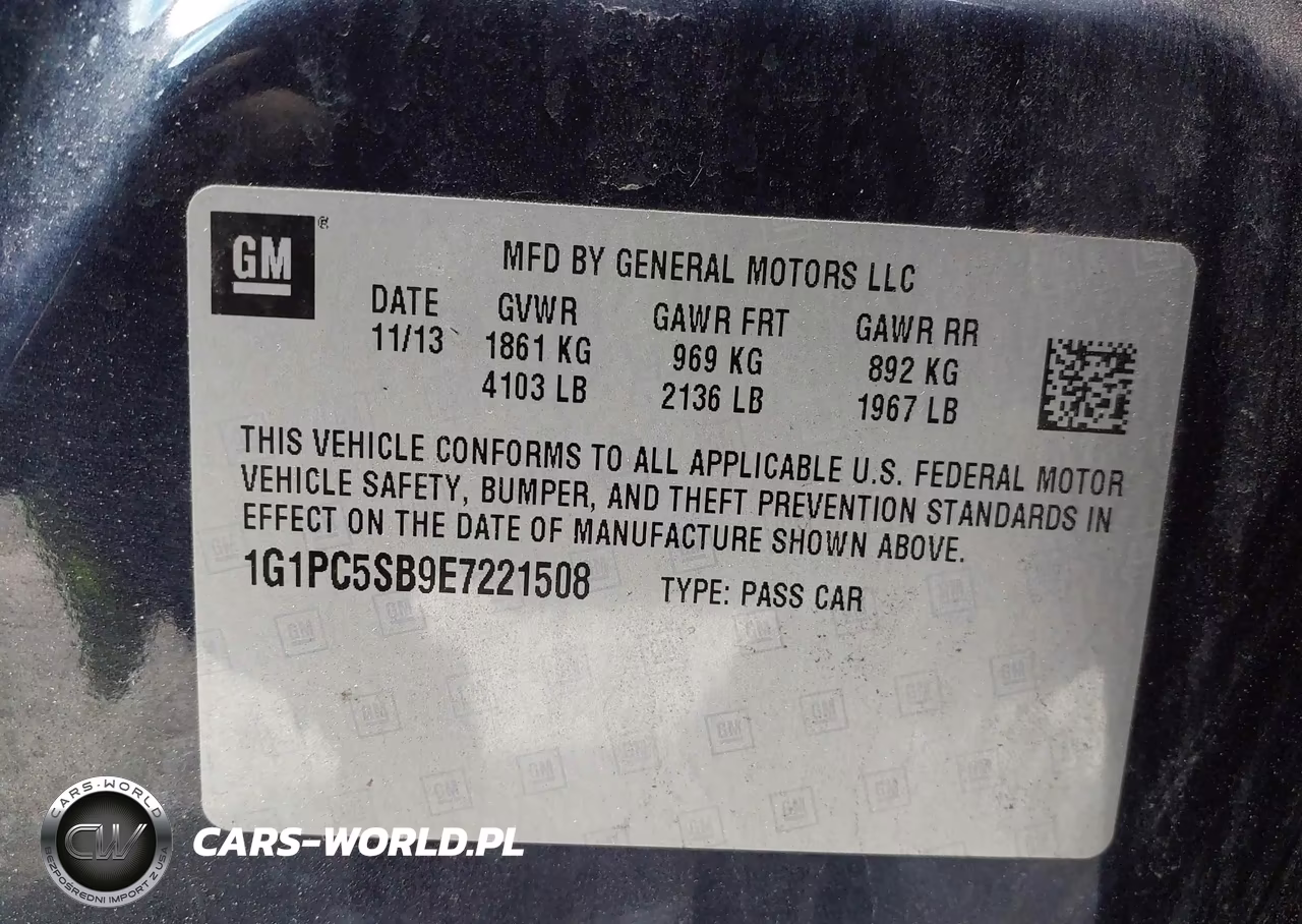 2014 Chevrolet Cruze 1Lt Auto VIN:1G1PC5SB9E7221508 - 9