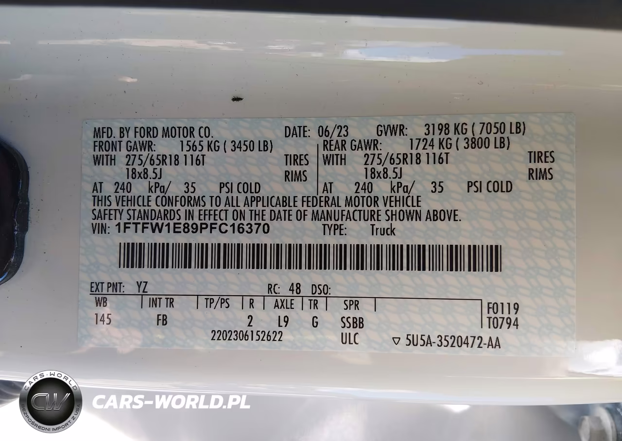 2023 Ford F-150 Xlt VIN:1FTFW1E89PFC16370 - 9