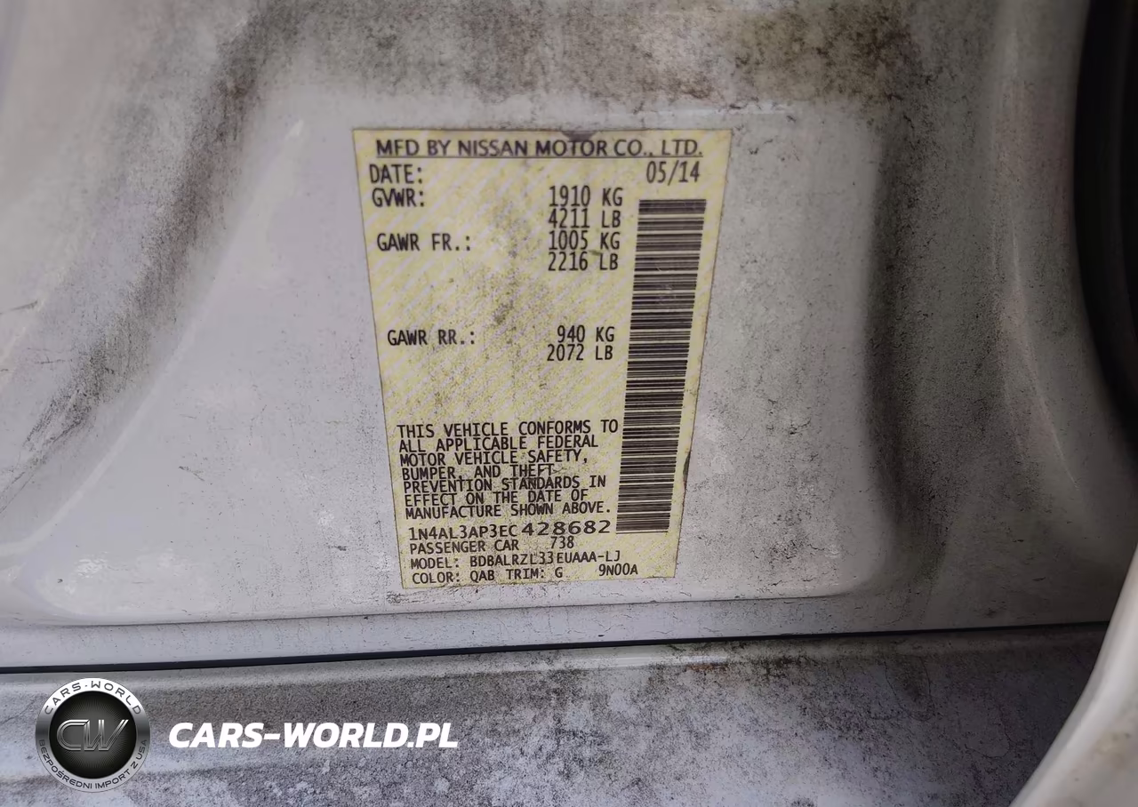 2014 Nissan Altima 2.5 S VIN:1N4AL3AP3EC428682 - 9