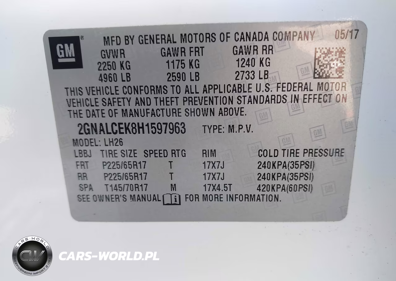 2017 Chevrolet Equinox Lt VIN:2GNALCEK8H1597963 - 9