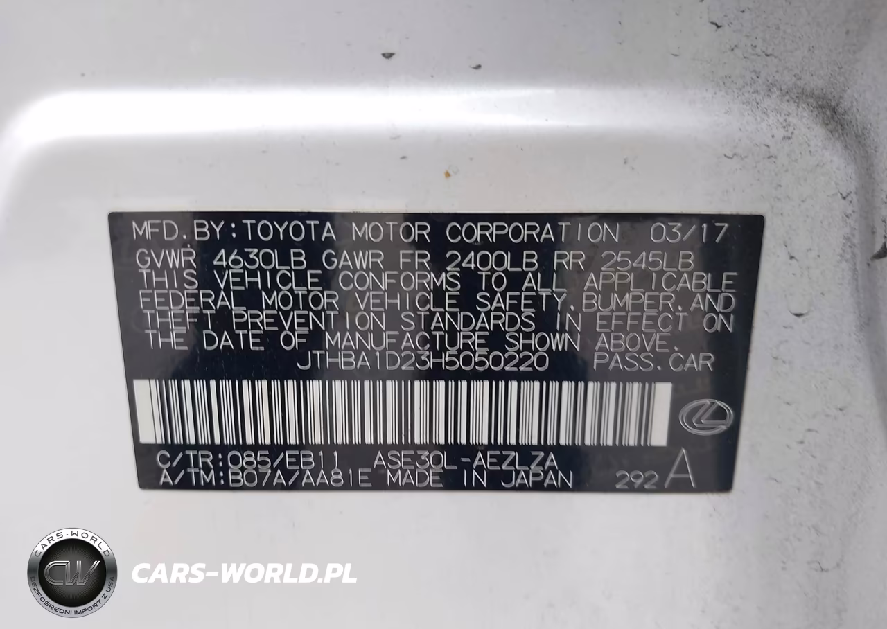 2017 Lexus Is 200T VIN:JTHBA1D23H5050220 - 9