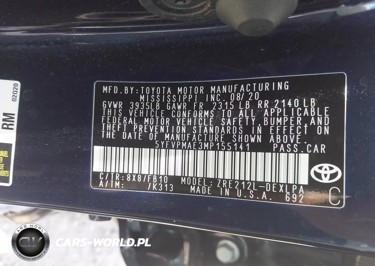 2021 Toyota Corolla Le VIN:5YFVPMAE3MP155141 - 9