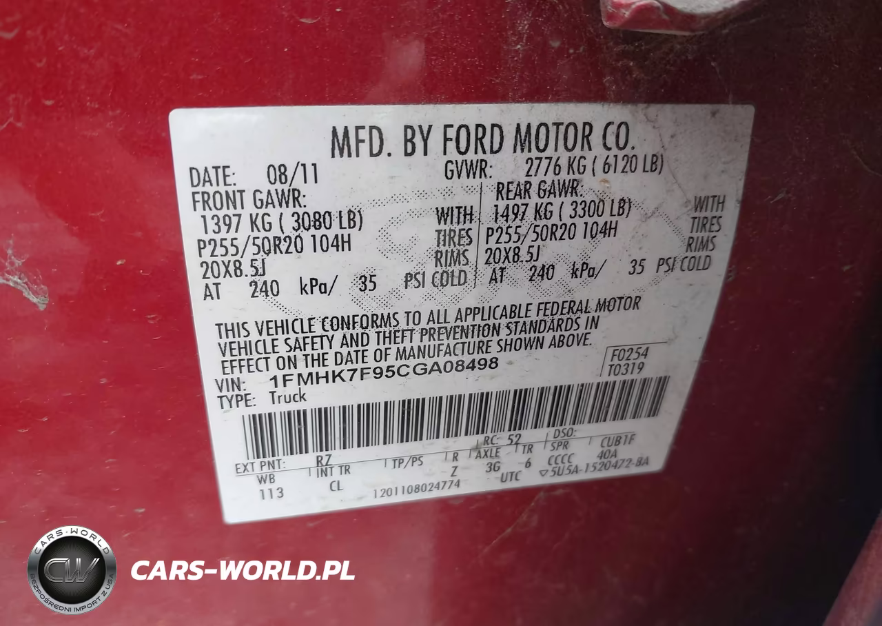 2012 Ford Explorer Limited VIN:1FMHK7F95CGA08498 - 9