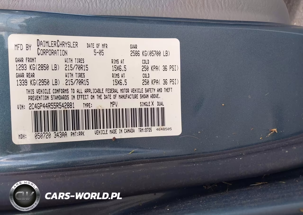2005 Chrysler Town & Country Lx VIN:2C4GP44R55R542881 - 9