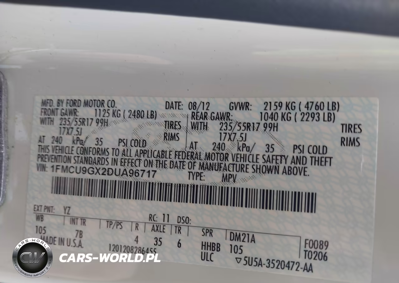 2013 Ford Escape Se VIN:1FMCU9GX2DUA96717 - 9