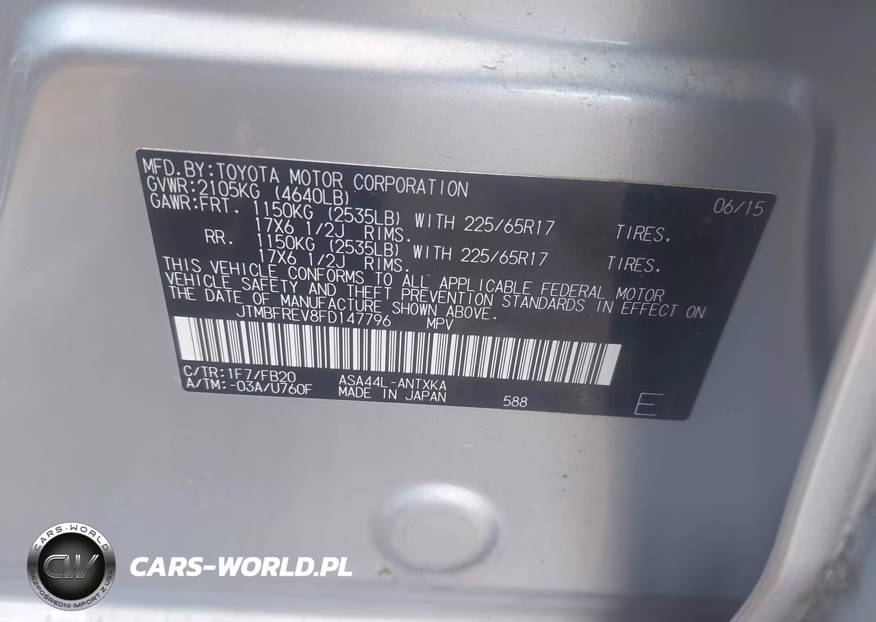 2015 Toyota Rav4 Le VIN:JTMBFREV8FD147796 - 9