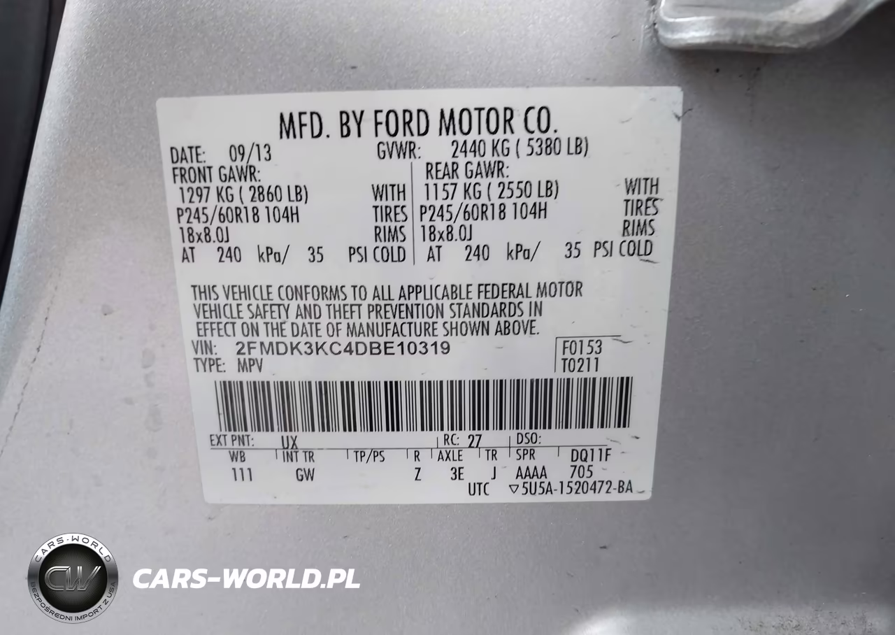 2013 Ford Edge Limited VIN:2FMDK3KC4DBE10319 - 9