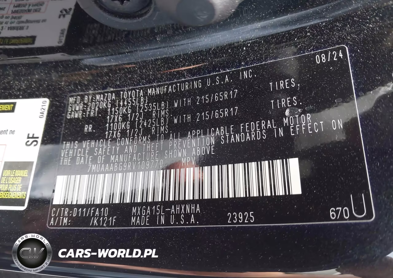 2024 Toyota Corolla Cross L VIN:7MUAAABG9RV109770 - 9