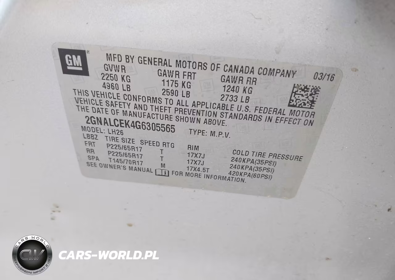 2016 Chevrolet Equinox Lt VIN:2GNALCEK4G6305565 - 9