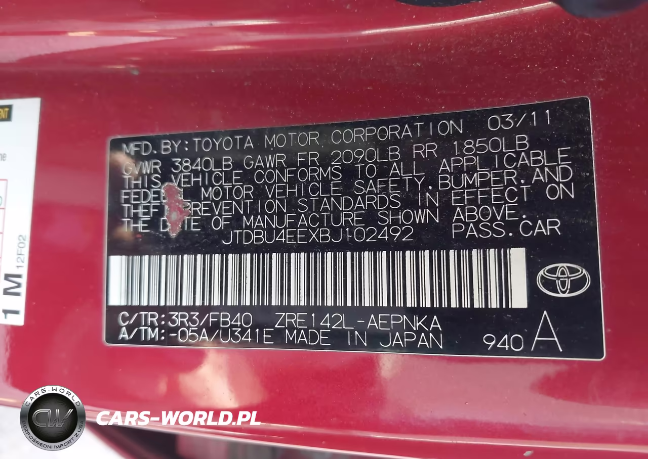 2011 Toyota Corolla Le VIN:JTDBU4EEXBJ102492 - 9