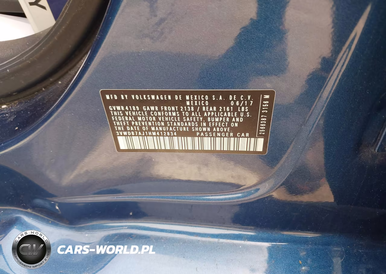 2017 Volkswagen Jetta 1.4T Se VIN:3VWDB7AJ1HM412834 - 9