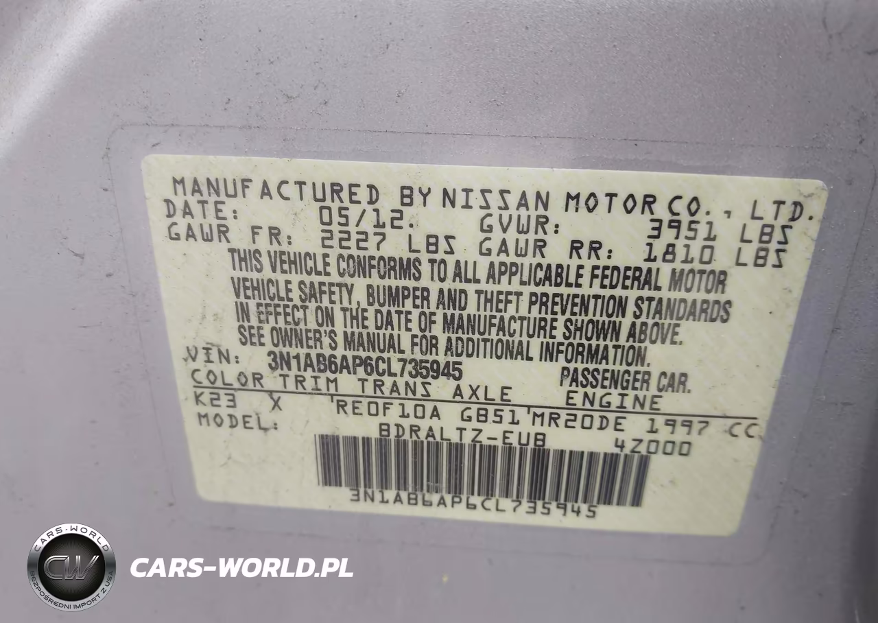 2012 Nissan Sentra 2.0 S VIN:3N1AB6AP6CL735945 - 9