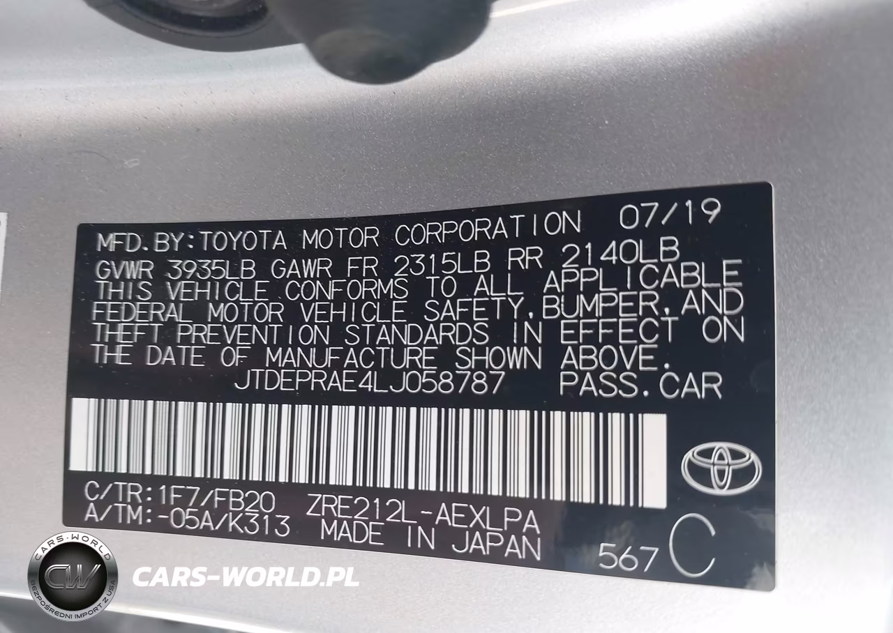 2020 Toyota Corolla Le VIN:JTDEPRAE4LJ058787 - 9