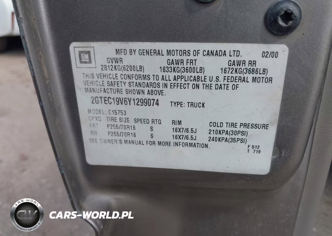 2000 GMC Sierra 1500 Sle VIN:2GTEC19V6Y1299074 - 9