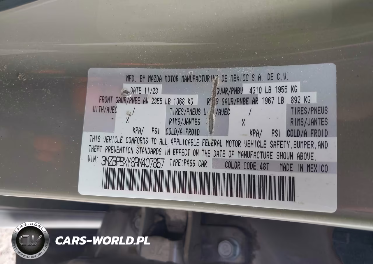 2024 Mazda Mazda3 2.5 Carbon Turbo VIN:3MZBPBXY8RM407857 - 9