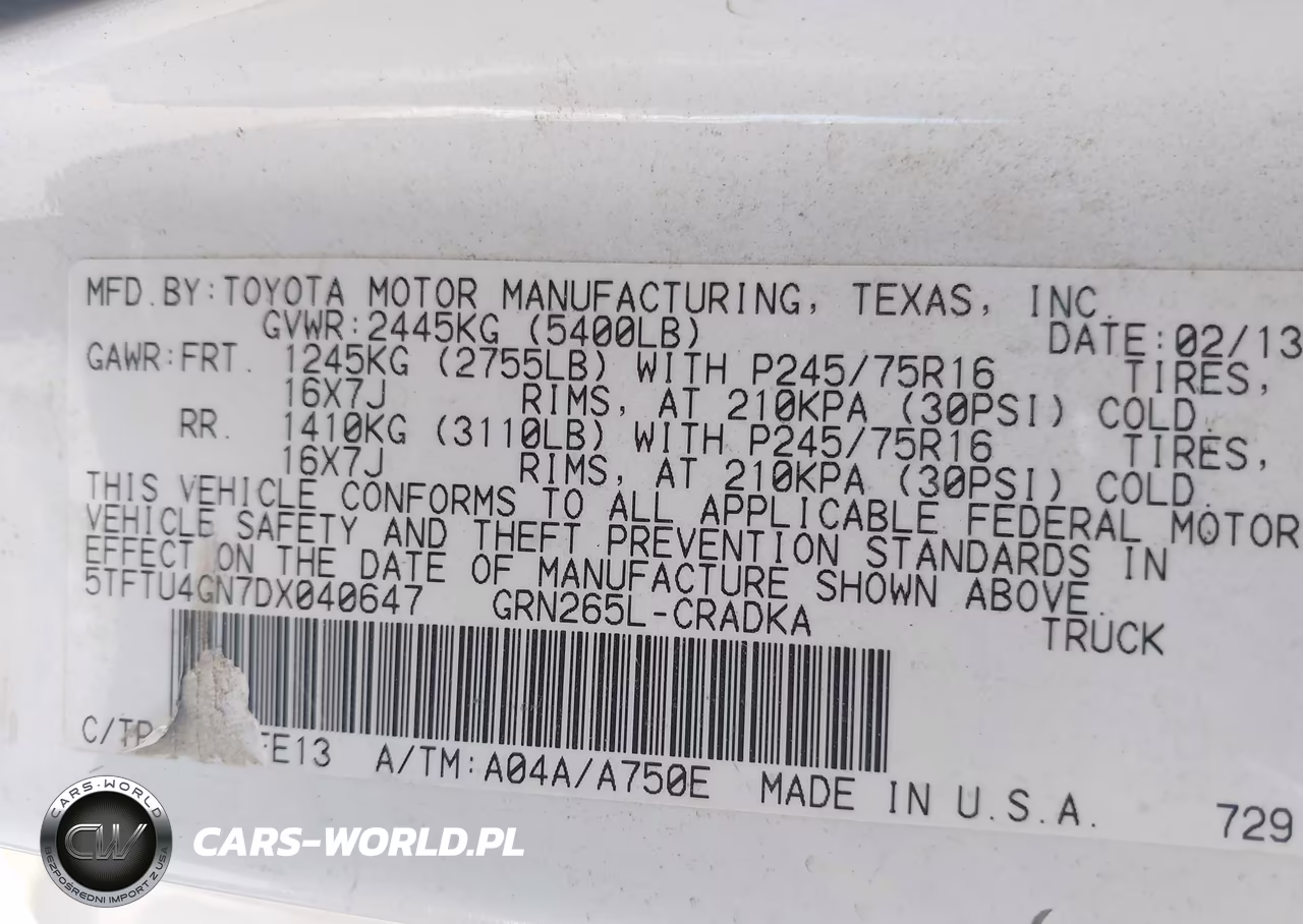 2013 Toyota Tacoma Prerunner V6 VIN:5TFTU4GN7DX040647 - 9