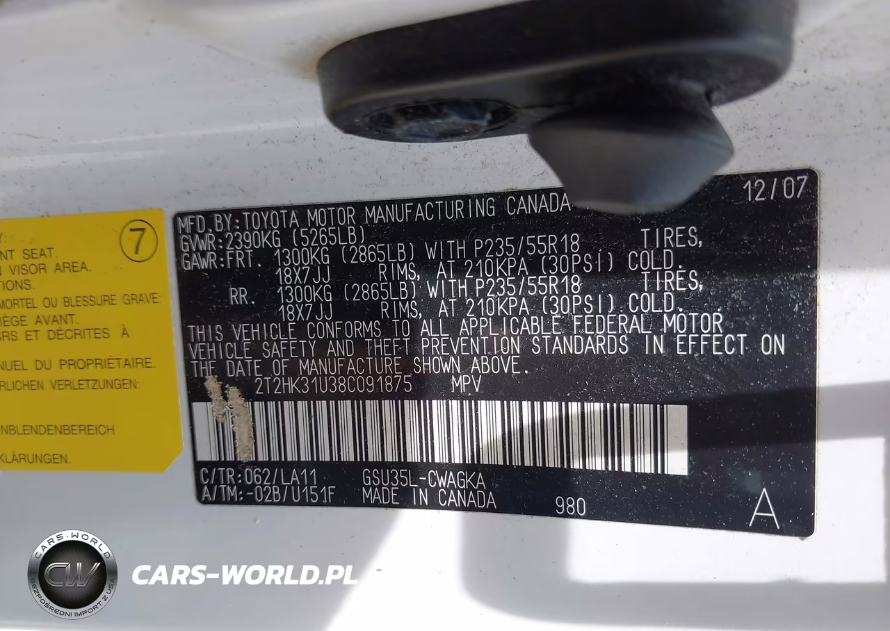 2008 Lexus Rx 350 VIN:2T2HK31U38C091875 - 9