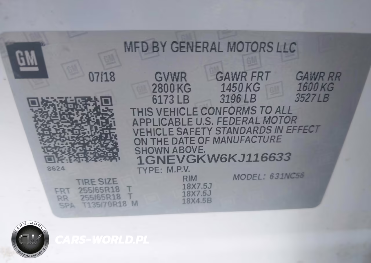 2019 Chevrolet Traverse 1Lt VIN:1GNEVGKW6KJ116633 - 9