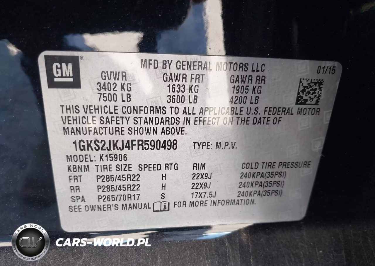 2015 GMC Yukon Xl 1500 Denali VIN:1GKS2JKJ4FR590498 - 9