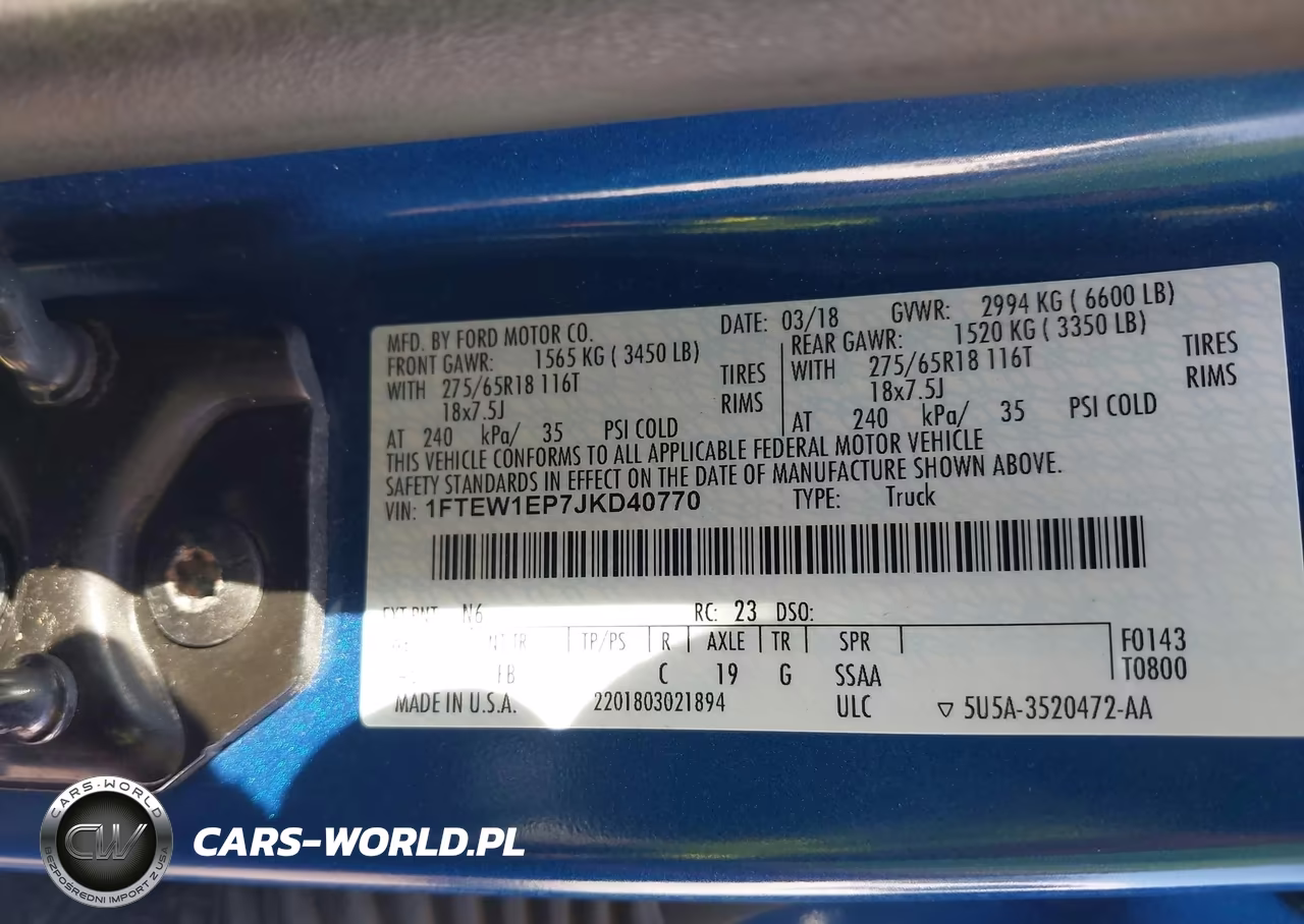 2018 Ford F-150 Lariat-Xl-Xlt VIN:1FTEW1EP7JKD40770 - 9