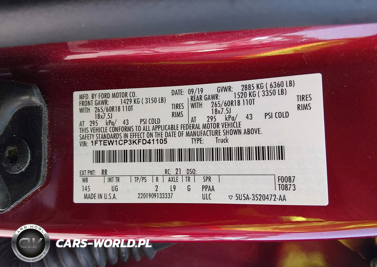 2019 Ford F-150 Xlt VIN:1FTEW1CP3KFD41105 - 9