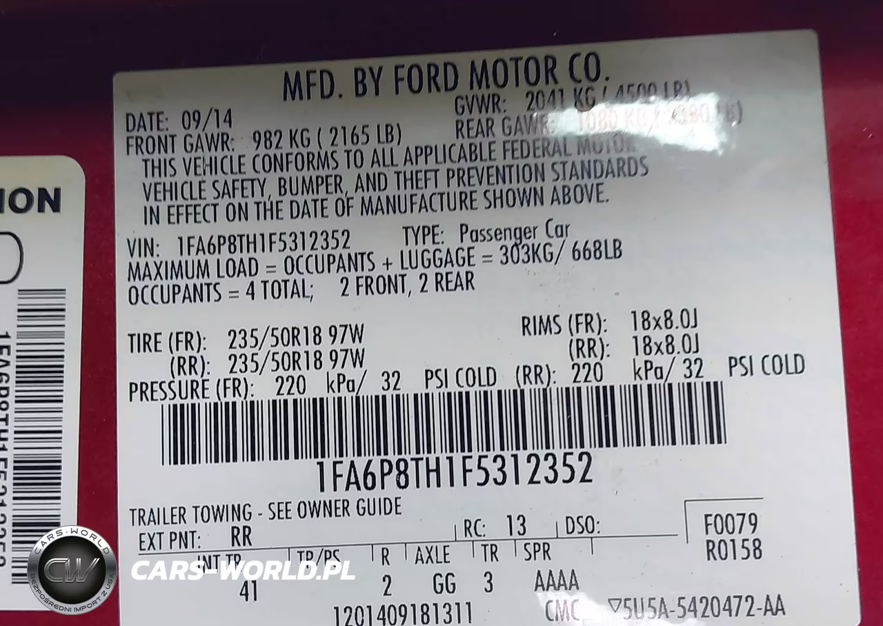 2015 Ford Mustang Ecoboost VIN:1FA6P8TH1F5312352 - 9