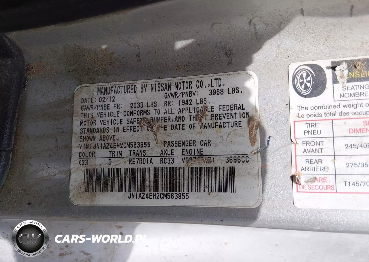 2012 Nissan 370Z Touring VIN:JN1AZ4EH2CM563955 - 9