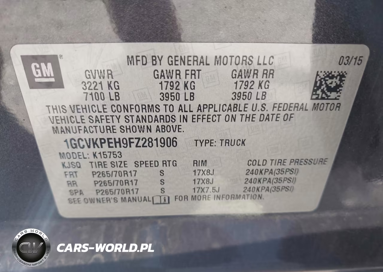 2015 Chevrolet Silverado 1500 Work Truck VIN:1GCVKPEH9FZ281906 - 9