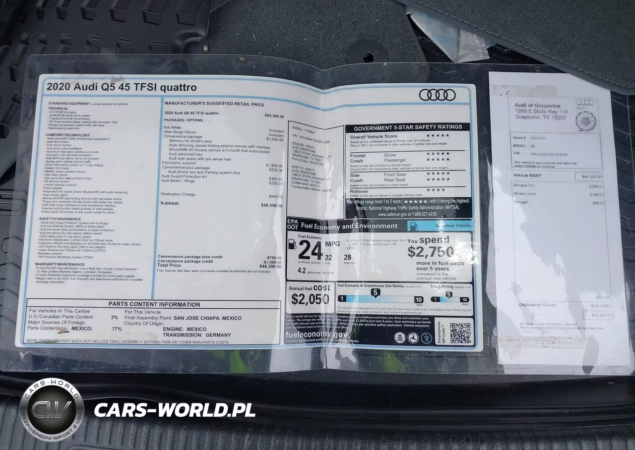 2020 Audi Q5 Premium 45 Tfsi Quattro S Tronic VIN:WA1ANAFYXL2012555 - 21